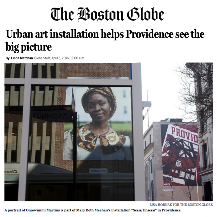 Urban art installation helps Providence see the big picture, by Linda Matchan, The Boston Globe, April 5, 2016